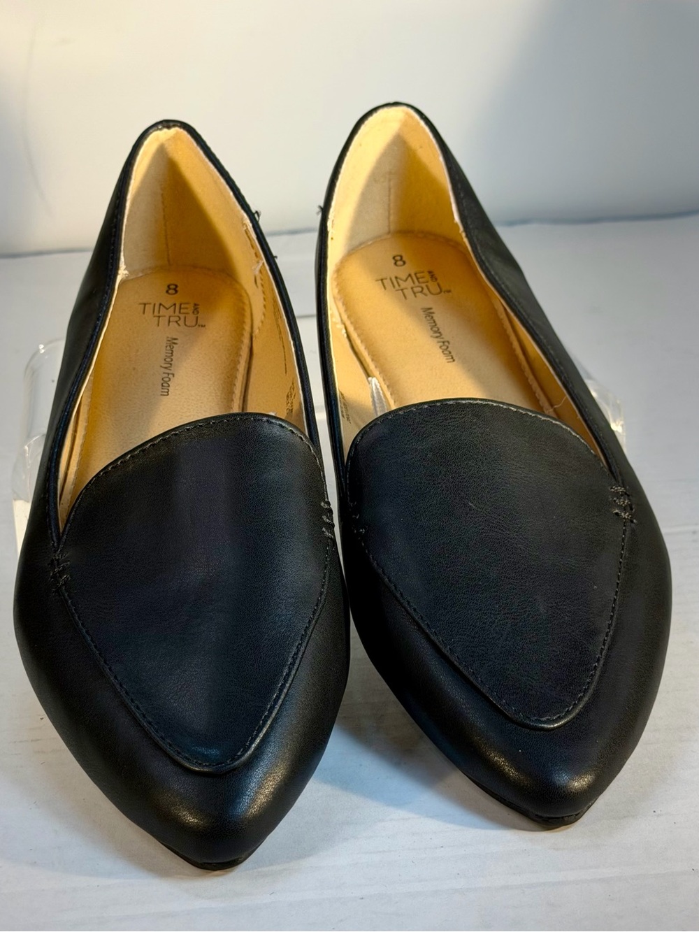 Time and Tru Black Pointed-Toe Slip-On Flats